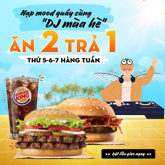 Burger King khuyến mãi mua 1 tặng 1