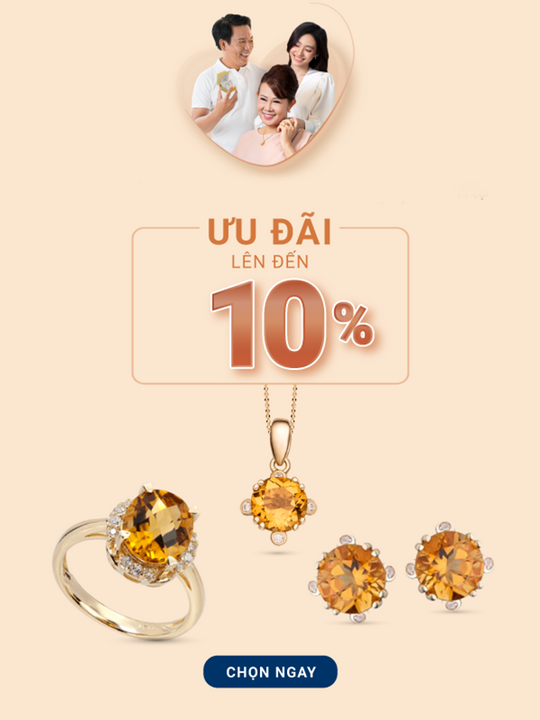 PNJ  khuyến mãi đến 10% bộ trang sức