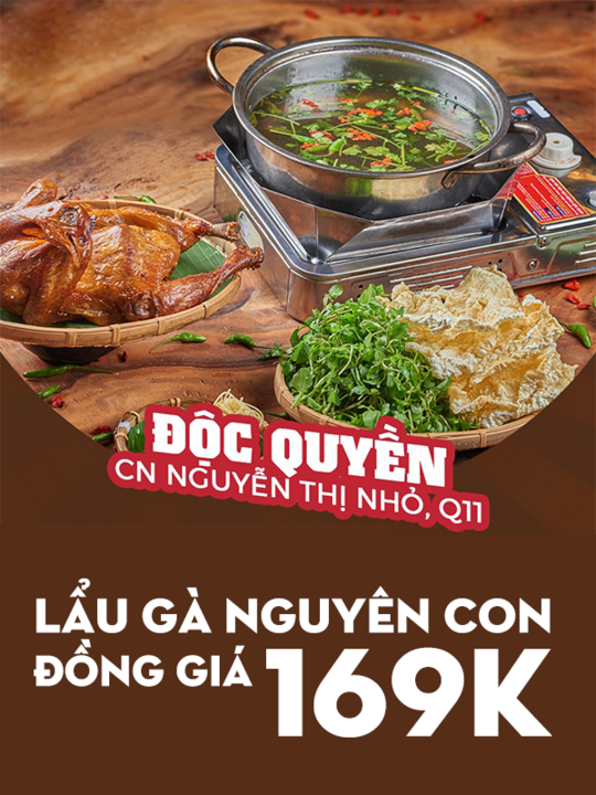 Lẩu Gà ớt hiểm 109 đồng giá lẩu gà nguyên con 169k