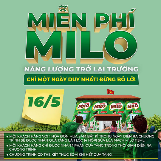 Emart tặng sữa Milo cho mọi khách hàng
