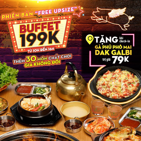 K-pub khuyến mãi menu buffet chỉ 199K/ người