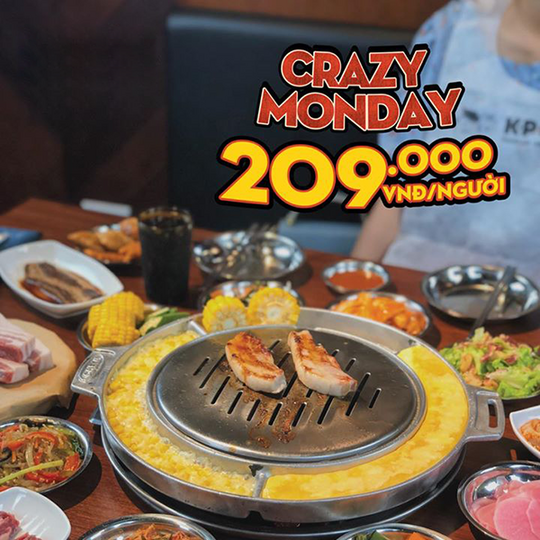 K-pub khuyến mãi buffet chỉ 209k vào thứ 2