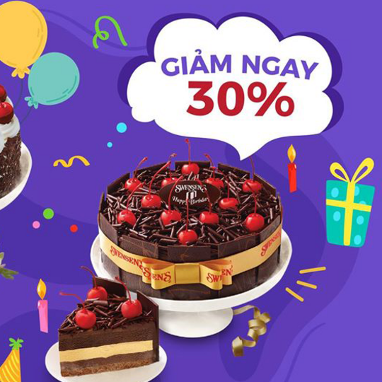 Swensen's VN khuyến mãi 30% cho bánh kem