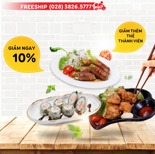 Tokyo Deli khuyến mãi 10% khi đặt combo từ 2 người