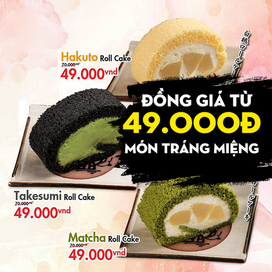 Sushi Hokkaido Sachi đồng giá từ 49k món tráng miệng