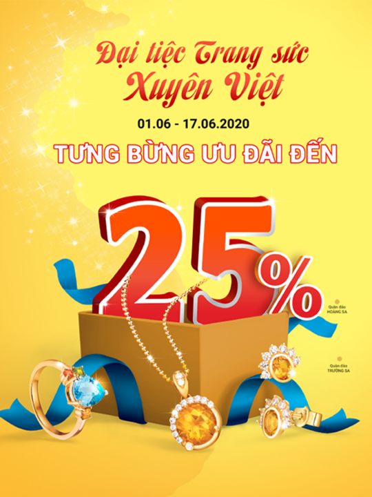 PNJ  giảm đến 25% nhiều sản phẩm