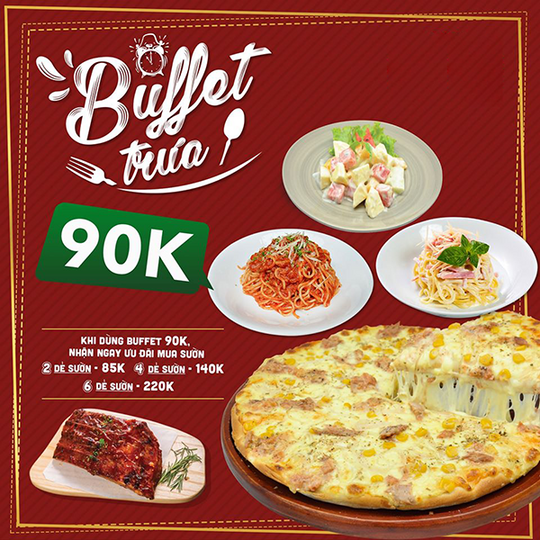 Pepperonis khuyến mãi buffet trưa chỉ từ 90k