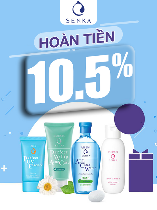 Lazada Bonus hoàn tiền 10.5% khi mua sản phẩm Senka