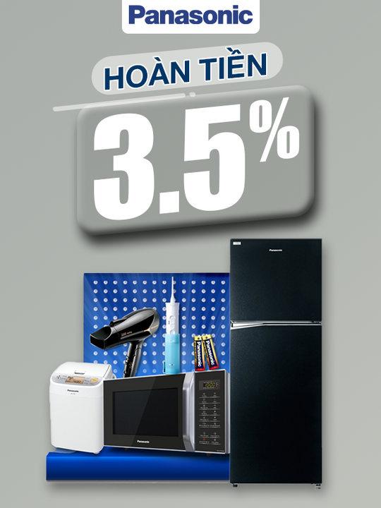 Lazada Bonus hoàn tiền 3.5% khi mua sản phẩm Panasonic