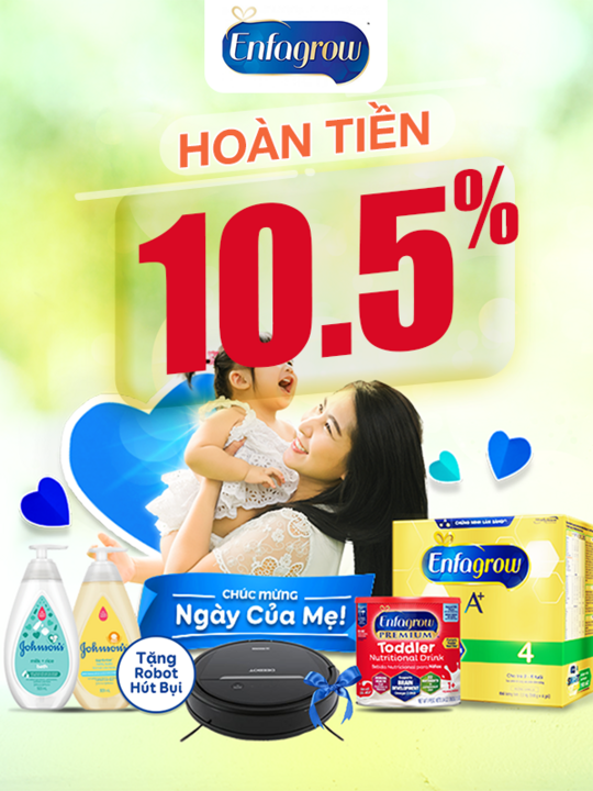 Lazada Bonus hoàn tiền 10.5% khi mua sản phẩm của Enfa