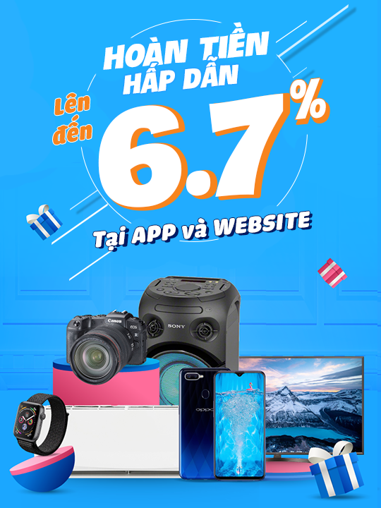 Tiki hoàn tiền lên đến 6.7% tại App và Website