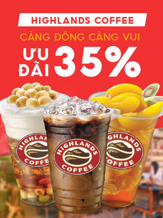 Highlands Coffee khuyến mãi đến 35% cho ĐH từ 70k