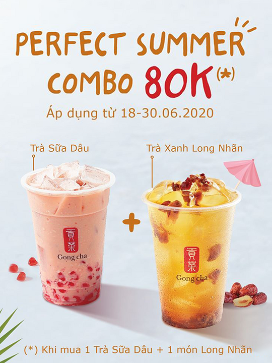 Gongcha khuyến mãi combo chỉ 80k