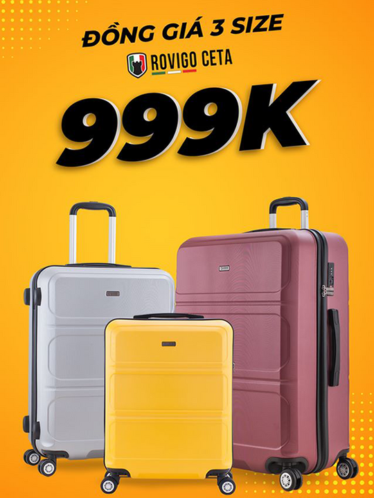 MIA đồng giá 3 size vali chỉ 999k