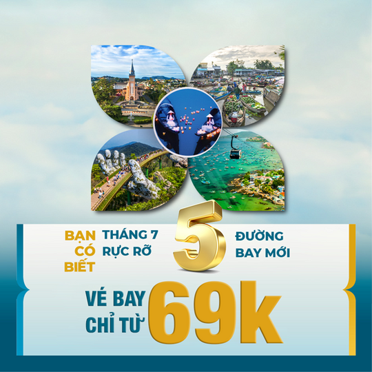 Vietnam Airlines khuyến mãi vé bay nội địa chỉ từ 69k