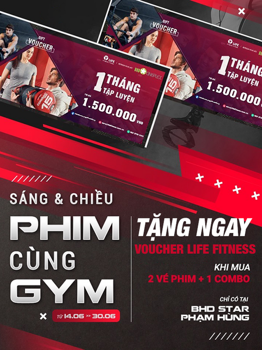 BHD Star Cineplex tặng voucher tập gym khi xem phim