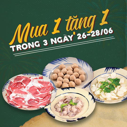 Bò - Lế - Rồ khuyến mãi mua 1 tặng 1