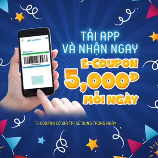 Family Mart tặng e-coupon 5k mỗi ngày