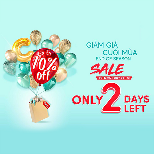 Cresent mall khuyến mãi lên đến 70% nhiều thương hiệu