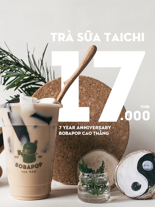 Bobapop đồng giá 17k trà sữa Taichi size M