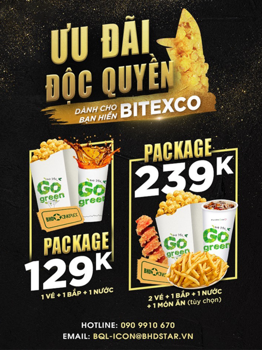 BHD Star Cineplex khuyến mãi combo vé & bắp nước chỉ 129k