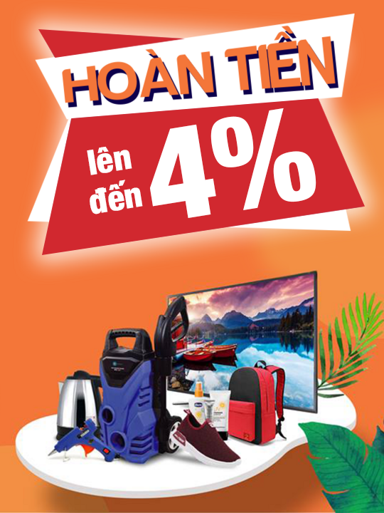 Sendo hoàn tiền lên đến 4% nhiều ngành hàng