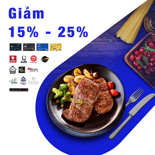 MBBank giảm 15% tại một số nhà hàng