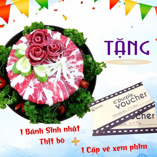 Pachi Pachi tặng vé xem phim + bánh sinh nhật thịt bò