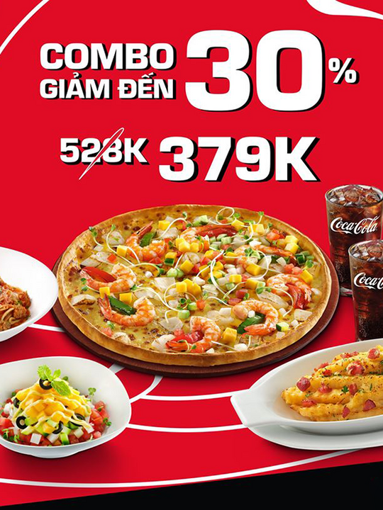 Pizza Hut giảm đến 30% khi dùng Combo