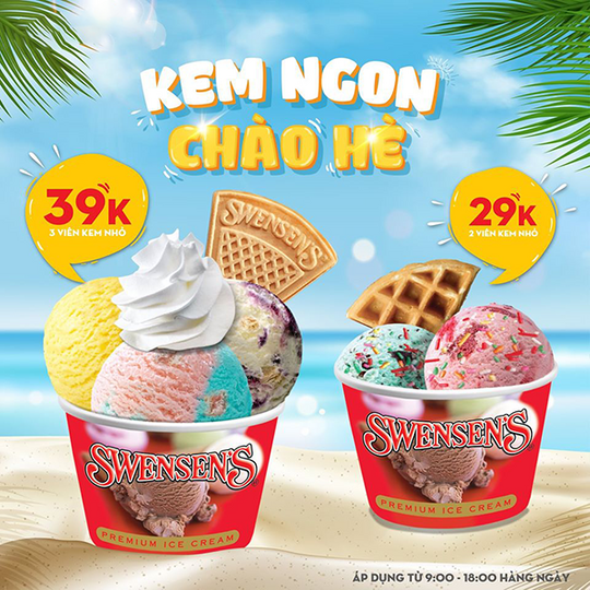 Swensen's VN khuyến mãi kem viên từ 29k