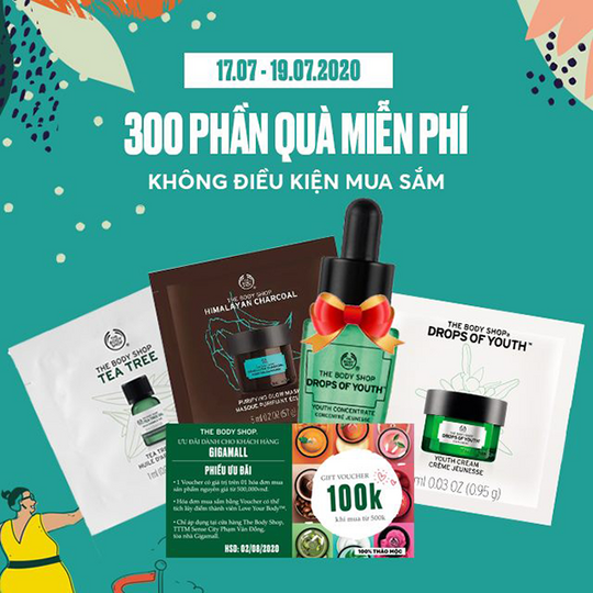 The Body Shop tặng 300 phần quà miễn phí