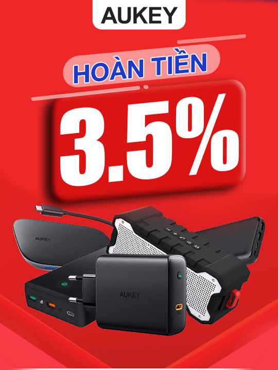 Lazada Bonus hoàn 3.5% khi mua sản phẩm Aukey