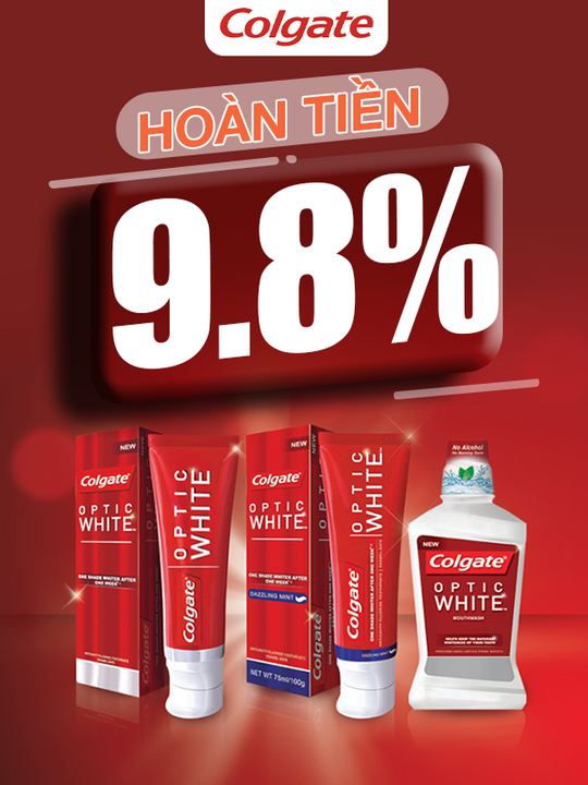 Lazada Bonus hoàn tiền 9.8% khi mua sp Colgate