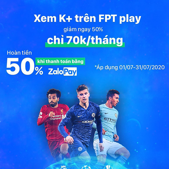 ZaloPay hoàn tiền 50% khi đăng ký FPT Play