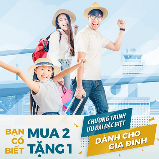 Vietnam Airlines tặng 1 vé trẻ em khi mua 2 vé người lớn