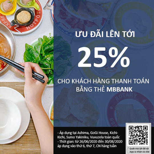 Gogi House giảm 25% chủ thẻ MBBank