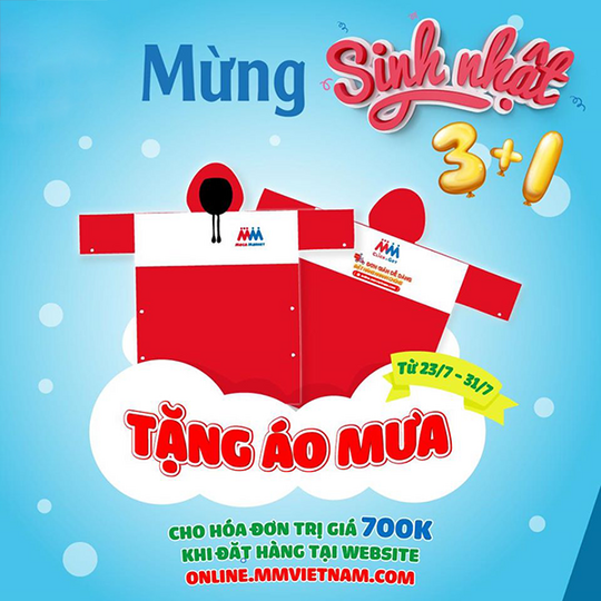 MM Mega Market tặng áo mưa với hóa đơn 700k