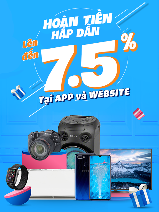 Tiki hoàn tiền lên đến 7.5% tại App và Website