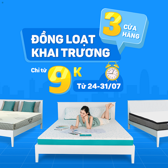 Vua Nệm gối chỉ 9k mừng khai trương