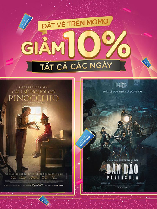 Galaxy Cinema giảm 10% khi thanh toán qua Momo