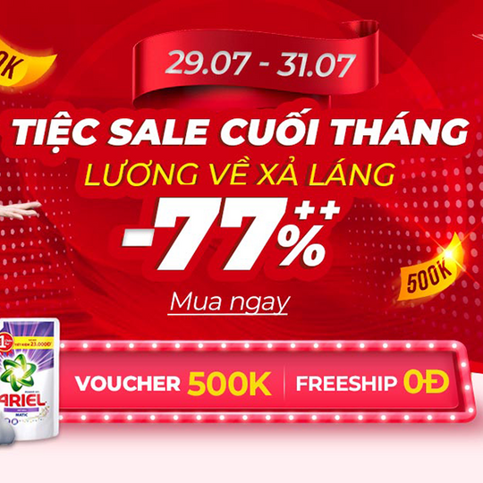 Sendo tiệc sale cuối tháng, giảm đến 77%