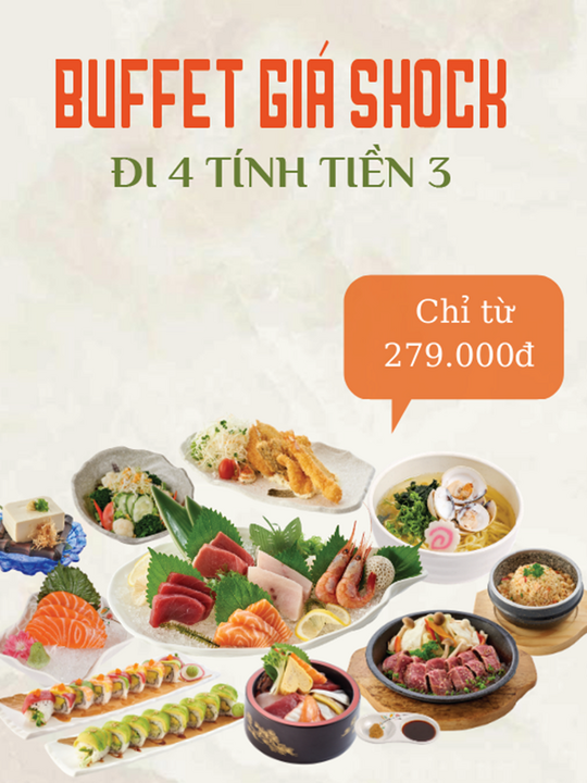 Sushi Kei khuyến mãi đi 4 tính tiền 3, chỉ từ 279K