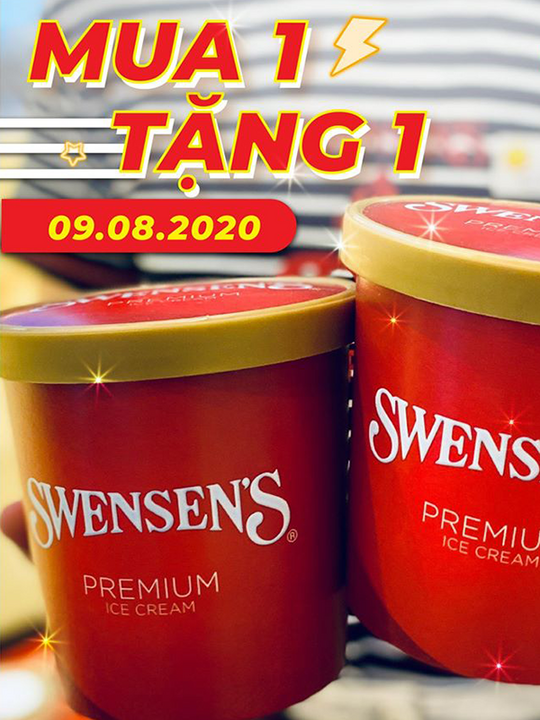 Swensen's VN khuyến mãi mua 1 tặng 1 tất cả vị kem