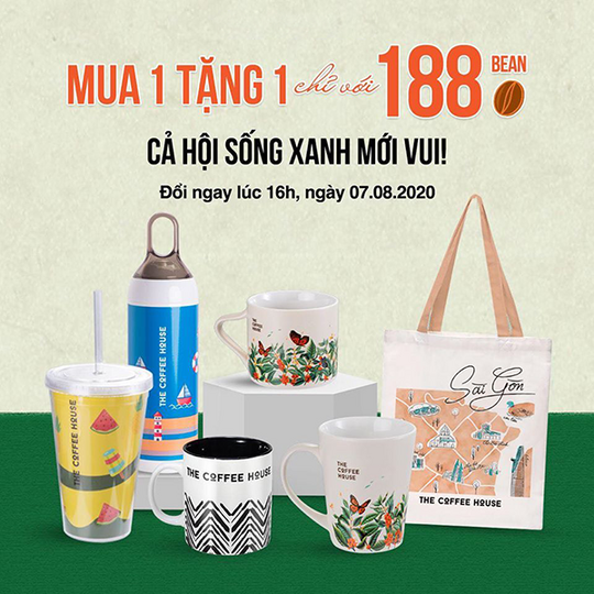 The Coffee House mua 1 tặng 1 với điểm Bean