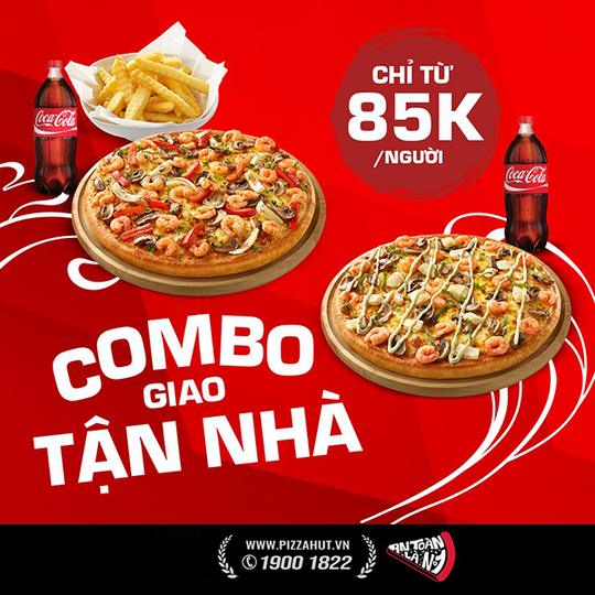 Pizza Hut khuyến mãi combo chỉ từ 85k/người