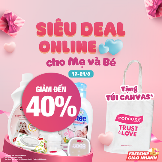 Con Cưng khuyến mãi đến 40% nhiều sản phẩm
