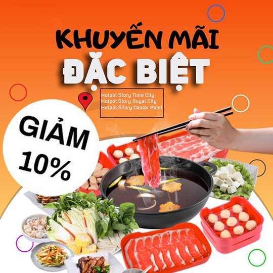 Hotpot Story giảm 10% cho cư dân tòa nhà