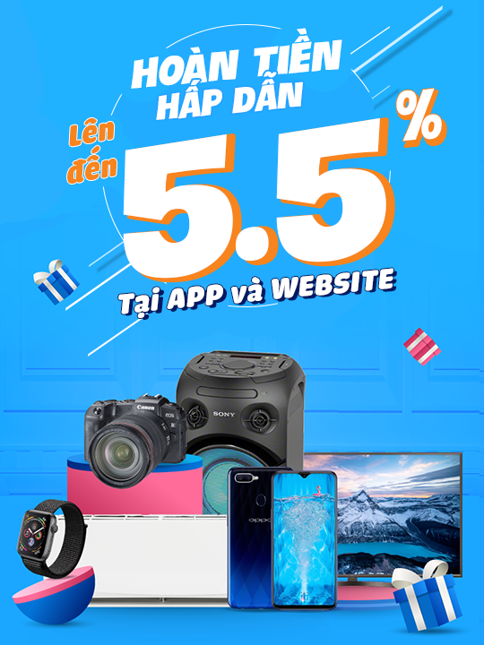 Tiki hoàn tiền lên đến 5.5% tại App và Website