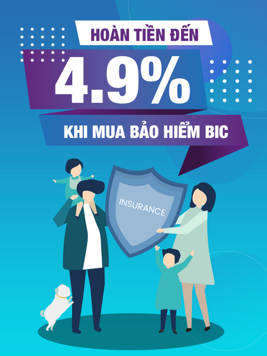 Bảo Hiểm BIC hoàn tiền đến 4.9% khi đăng ký bảo hiểm
