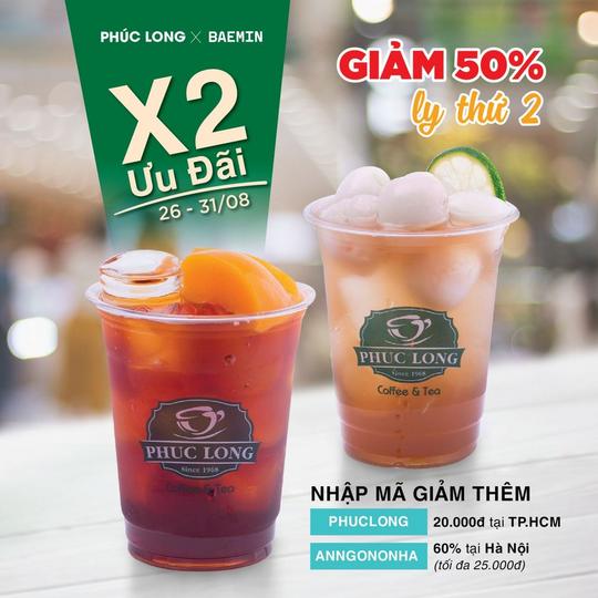 Phúc Long giảm ngay 50% cho sản phẩm thứ 2